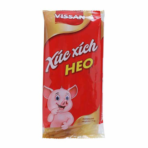 Xúc xích heo Dinh dưỡng Vissan bịch ( 70g x 4 cây) Thùng 25 bịch